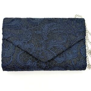Gorgeous Navy Lace Evening Crossbody Clutch